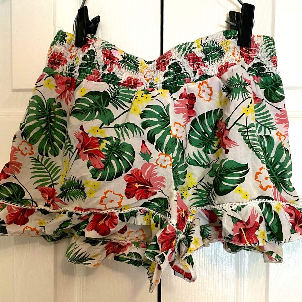 Tropical floral sleep shorts